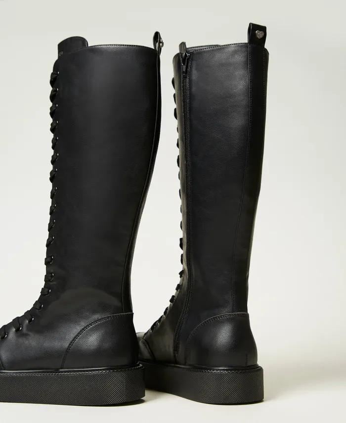 Twinset High Top Trainers With Laces Black Women Trainers Twinset High Top Trainers With Laces Black Women Trainers