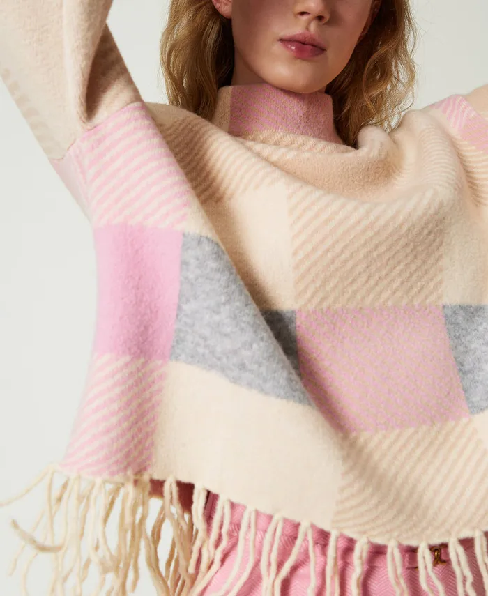 Twinset Jacquard Jumper With Fringes Fuchsia Les Beiges Beige Pepper Silk Jacquard Women Jumpers And Cardigans Twinset Jacquard Jumper With Fringes Fuchsia Les Beiges Beige Pepper Silk Jacquard Women Jumpers And Cardigans