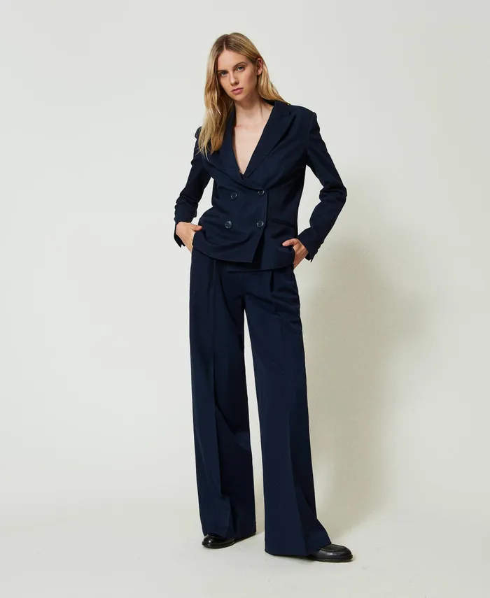 Twinset Lurex Pinstripe Blazer Lurex Pinstripe Indigo Women Suits And Sets Twinset Lurex Pinstripe Blazer Lurex Pinstripe Indigo Women Suits And Sets