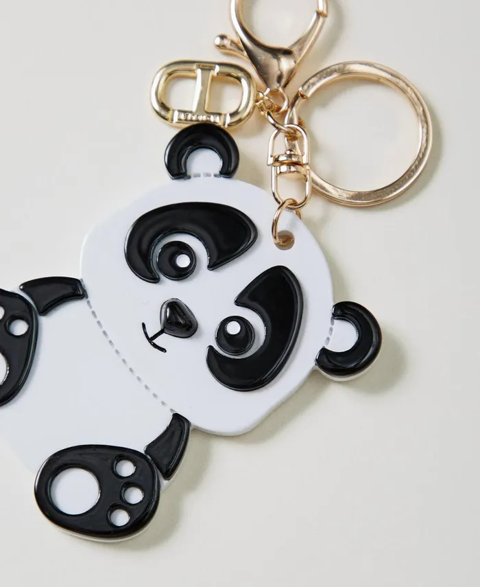 Twinset Panda Key Ring With Oval T Twotone Optical White Black Women Wallets And Keyrings Twinset Panda Key Ring With Oval T Twotone Optical White Black Women Wallets And Keyrings