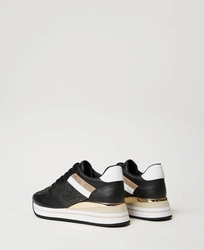 Twinset Running Trainers With Rhinestones Black Women Trainers Twinset Running Trainers With Rhinestones Black Women Trainers