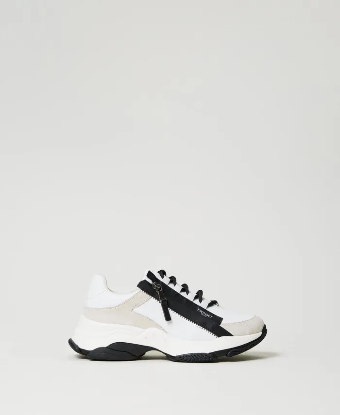 Twinset Running Trainers With Zip White Women Trainers