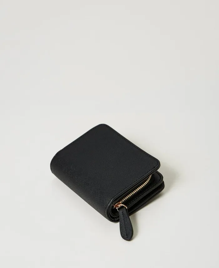 Twinset Wallet With Zip And Oval T Button Black Women Wallets And Keyrings Twinset Wallet With Zip And Oval T Button Black Women Wallets And Keyrings