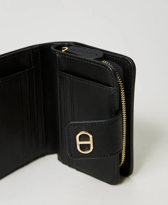 Twinset Wallet With Zip And Oval T Button Black Women Wallets And Keyrings Twinset Wallet With Zip And Oval T Button Black Women Wallets And Keyrings