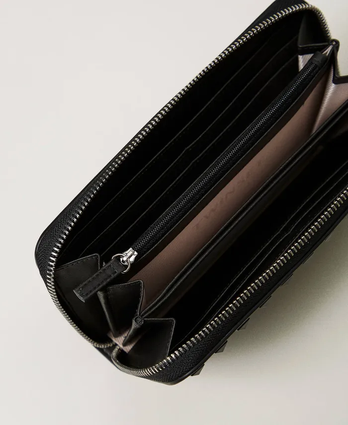 Twinset ZipAround Wallet With Studs Black Women Wallets And Keyrings Twinset ZipAround Wallet With Studs Black Women Wallets And Keyrings