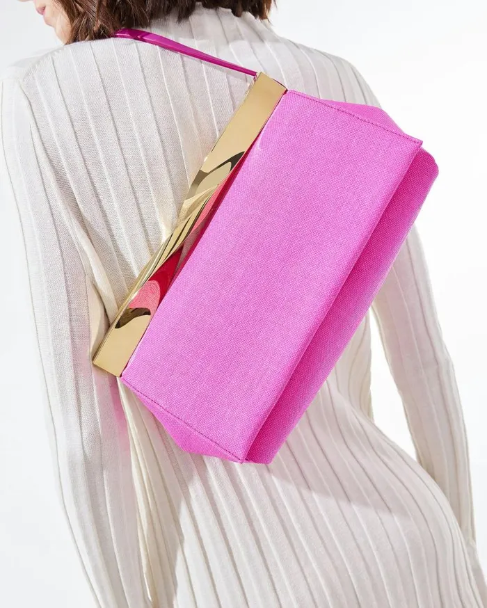 Twist Clutch Fuchsia Women Aquazzura Shoulder Bags Twist Clutch Fuchsia Women Aquazzura Shoulder Bags