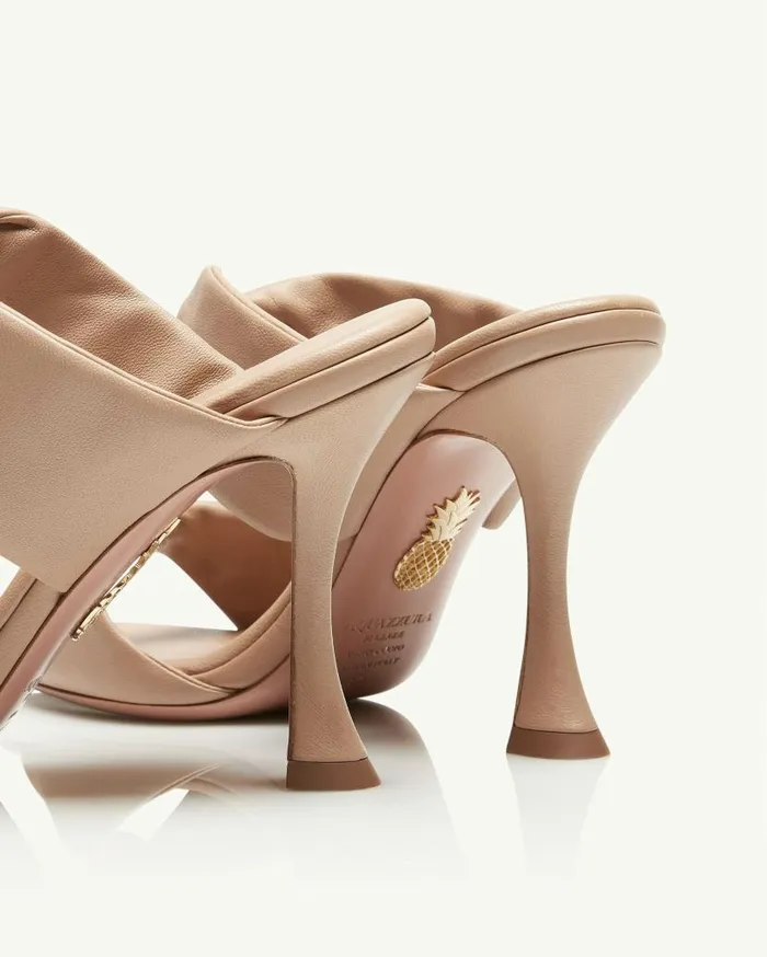 Twist Sandal 95 Beige Women Aquazzura Slides and Mules Twist Sandal 95 Beige Women Aquazzura Slides and Mules