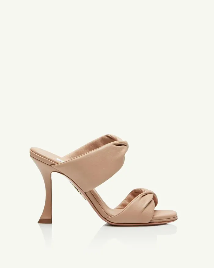 Twist Sandal 95 Beige Women Aquazzura Slides and Mules Twist Sandal 95 Beige Women Aquazzura Slides and Mules