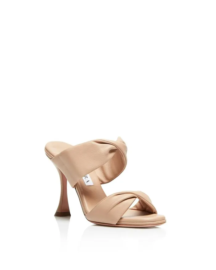 Twist Sandal 95 Beige Women Aquazzura Slides and Mules Twist Sandal 95 Beige Women Aquazzura Slides and Mules