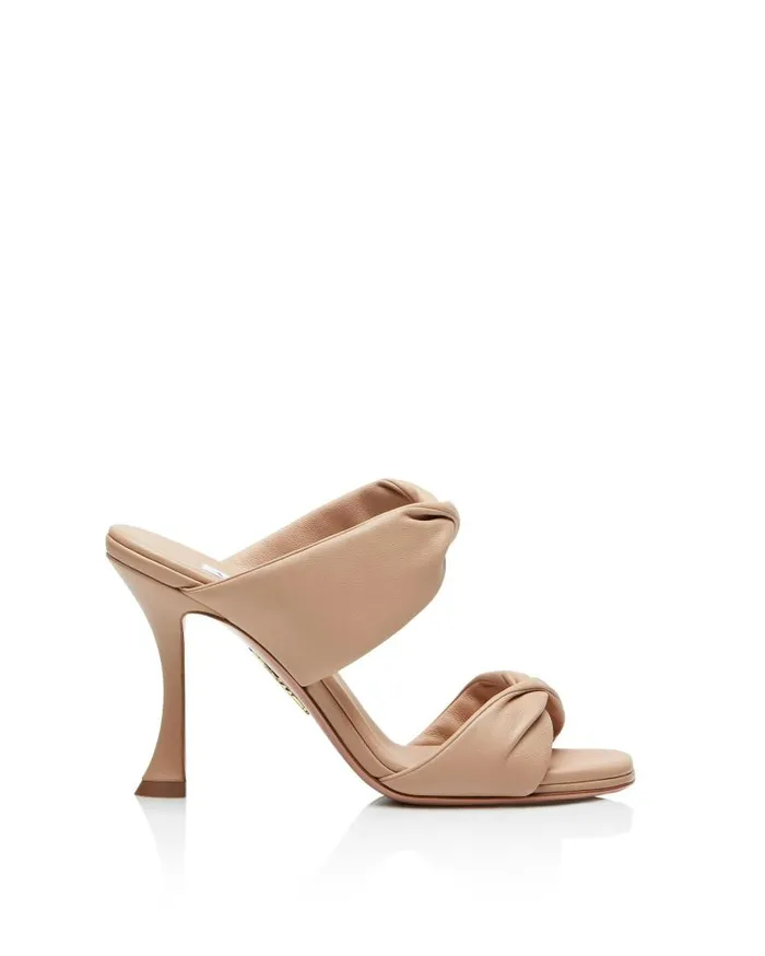 Twist Sandal 95 Beige Women Aquazzura Slides and Mules Twist Sandal 95 Beige Women Aquazzura Slides and Mules