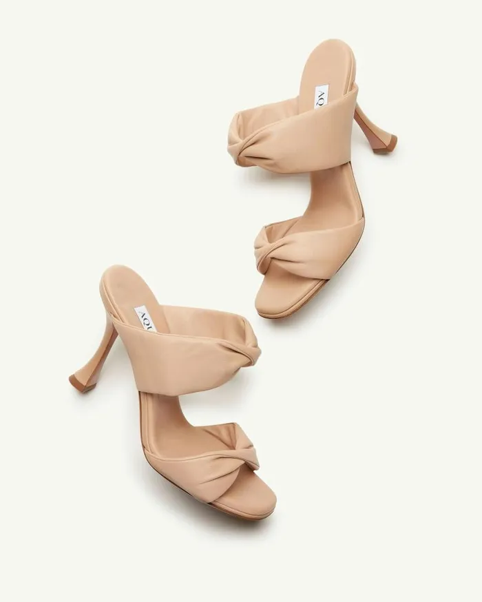 Twist Sandal 95 Beige Women Aquazzura Slides and Mules Twist Sandal 95 Beige Women Aquazzura Slides and Mules