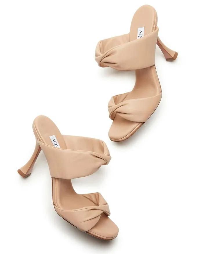 Twist Sandal 95 Beige Women Aquazzura Slides and Mules Twist Sandal 95 Beige Women Aquazzura Slides and Mules