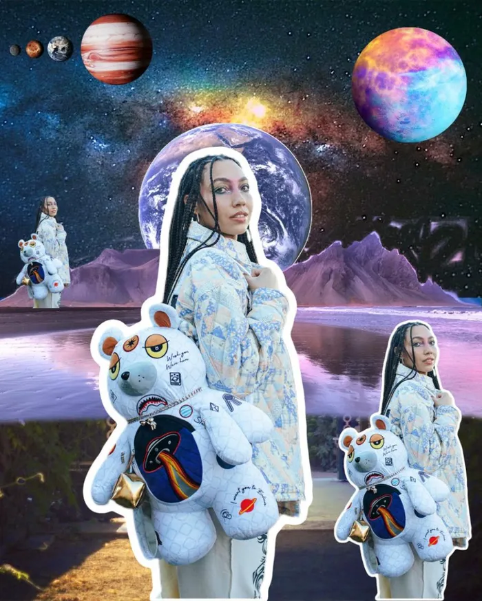 UFO SPACED OUT MONEYBEAR TEDDYBEAR BACKPACK Bags SPRAYGROUND