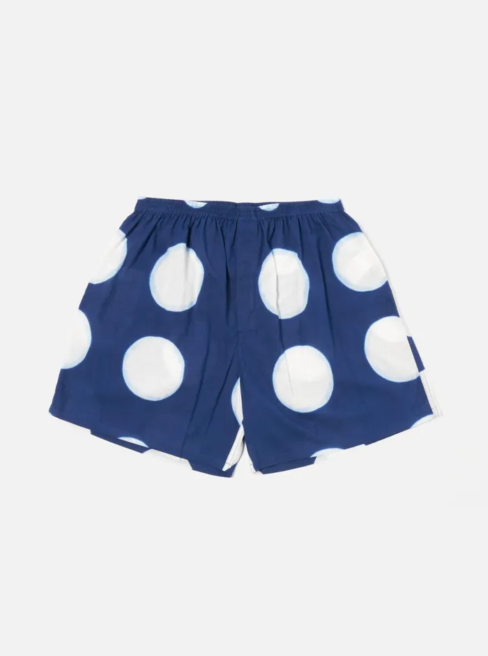 Underwear Men Universal Works Universal Works Boxer Short In Indigo Big Dot Print