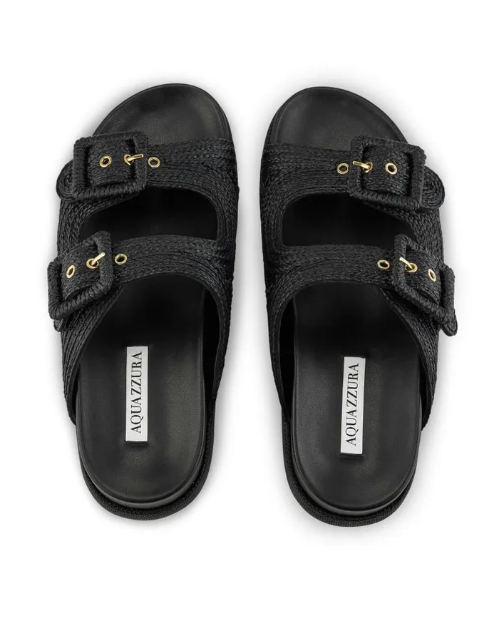Vacanza Flat Black Women Aquazzura Flats Vacanza Flat Black Women Aquazzura Flats