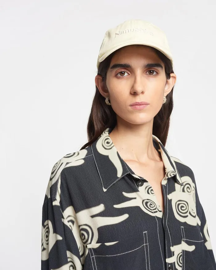 Val Logo Cap Creme WomenMen Nanushka Hats and Caps