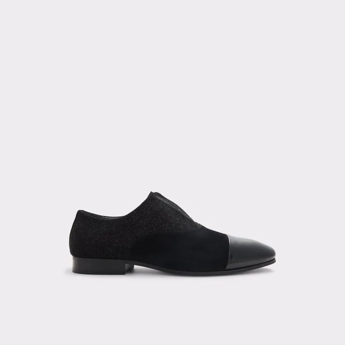 Valenti Black Leather Mixed Material Men ALDO Loafers and SlipOns