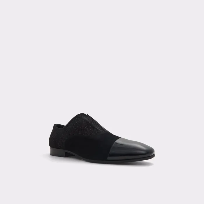 Valenti Black Leather Mixed Material Men ALDO Loafers and SlipOns