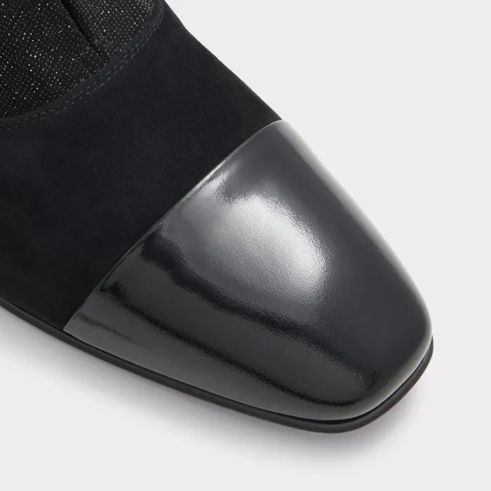 Valenti Black Leather Mixed Material Men ALDO Loafers and SlipOns