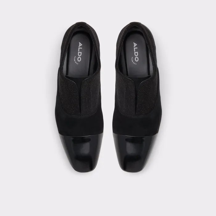 Valenti Black Leather Mixed Material Men ALDO Loafers and SlipOns