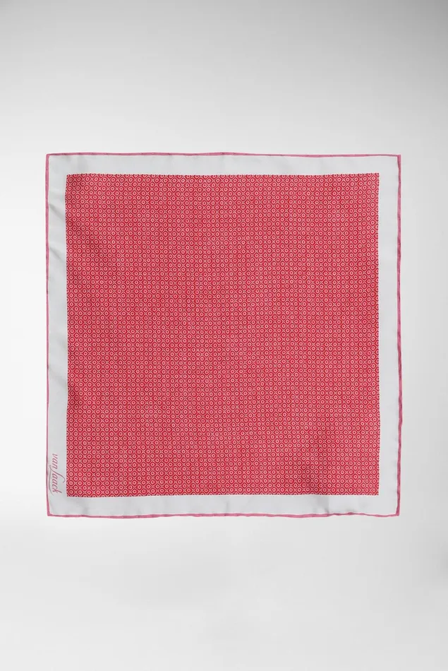 Van Laack Accessories Men Printed Cotton Pocket Square Redpink