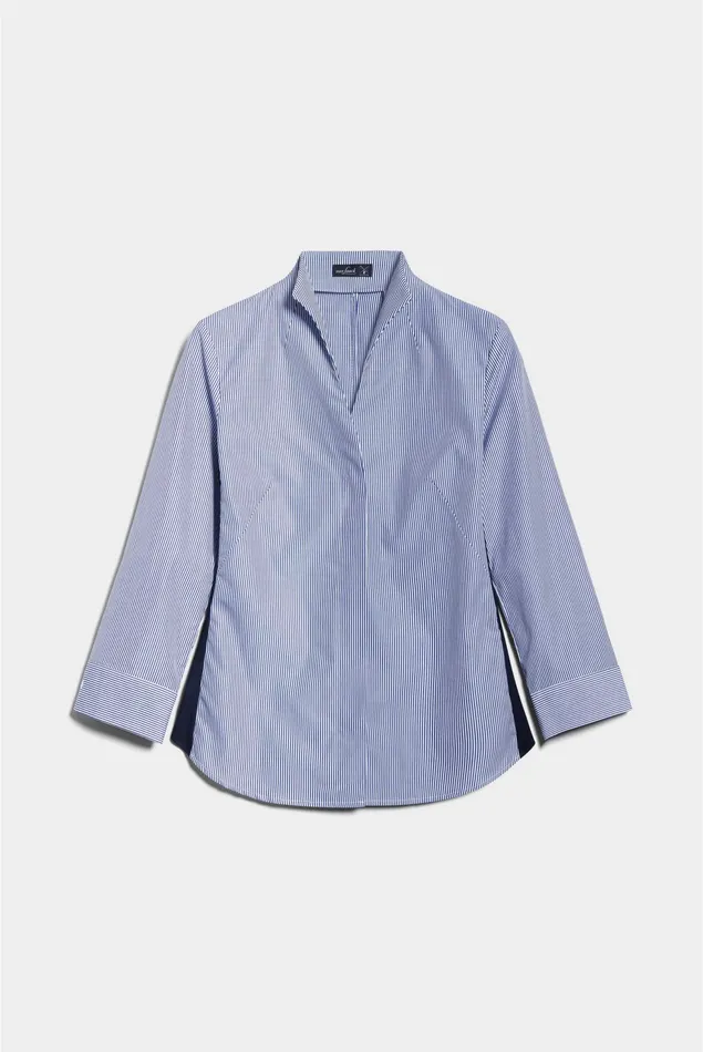 Van Laack Business Blouses Women Myra 8211 Striped Cotton 34 Sleeve Hybridshirt