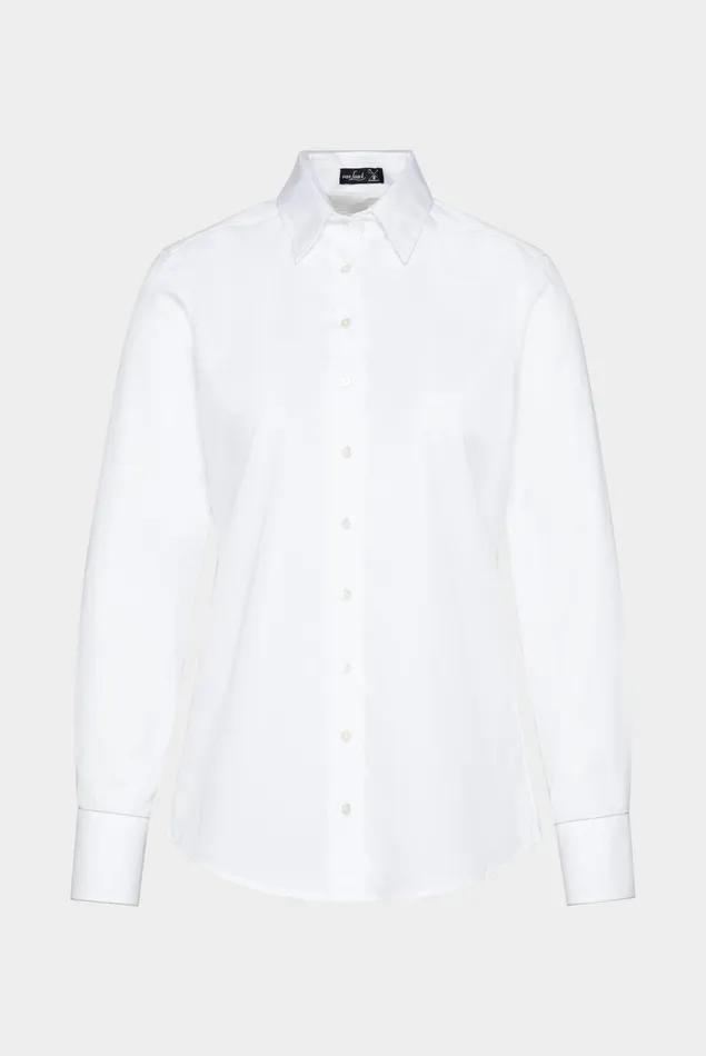 Van Laack Business Blouses Women Poplin Shirt Blouse With Button Placket White Van Laack Business Blouses Women Poplin Shirt Blouse With Button Placket White