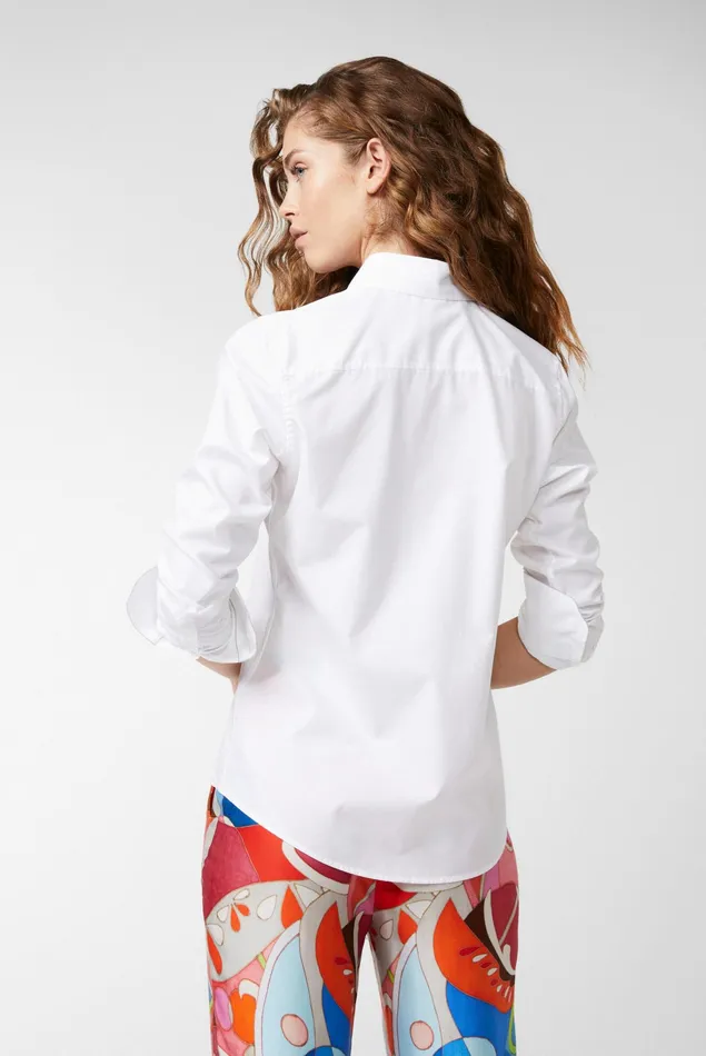 Van Laack Business Blouses Women Poplin Shirt Blouse With Button Placket White Van Laack Business Blouses Women Poplin Shirt Blouse With Button Placket White