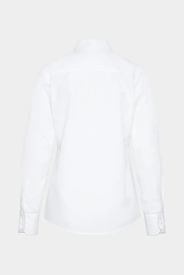 Van Laack Business Blouses Women Poplin Shirt Blouse With Button Placket White Van Laack Business Blouses Women Poplin Shirt Blouse With Button Placket White