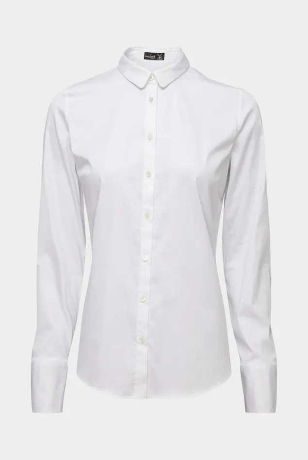 Van Laack Business Blouses Women Stretchy Blouse With A Herringbone Band On The Underlay White Van Laack Business Blouses Women Stretchy Blouse With A Herringbone Band On The Underlay White