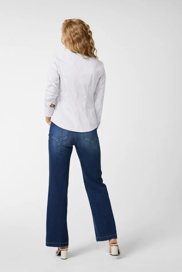 Van Laack Business Blouses Women Stretchy Blouse With A Herringbone Band On The Underlay White Van Laack Business Blouses Women Stretchy Blouse With A Herringbone Band On The Underlay White