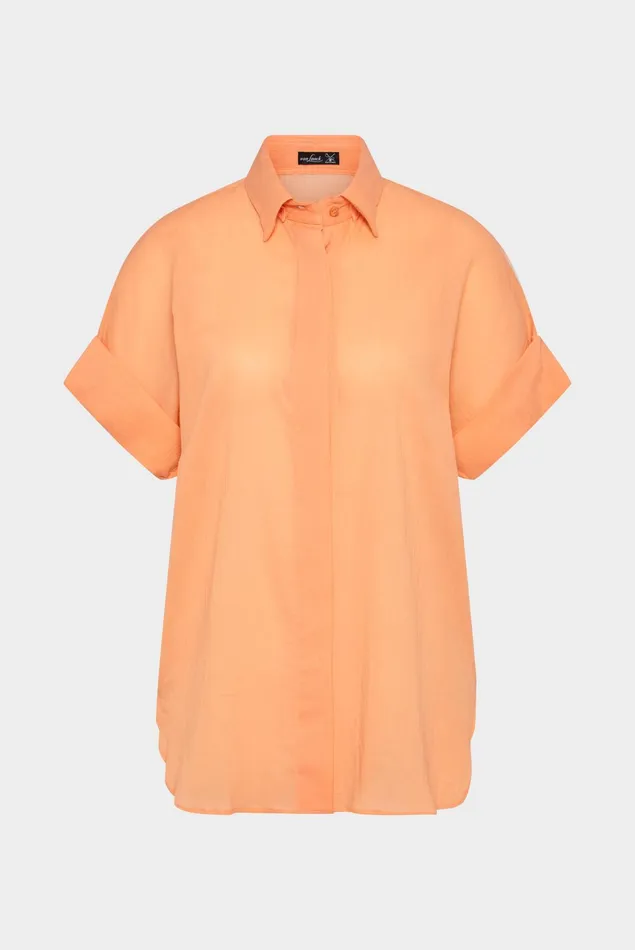 Van Laack Casual Blouses Women Shortsleeved Shirt Blouse With Rolledup Sleeves Van Laack Casual Blouses Women Shortsleeved Shirt Blouse With Rolledup Sleeves