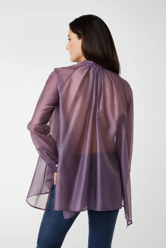 Van Laack Casual Blouses Women Tencel Blouse With Asymmetric Hem Purple Van Laack Casual Blouses Women Tencel Blouse With Asymmetric Hem Purple