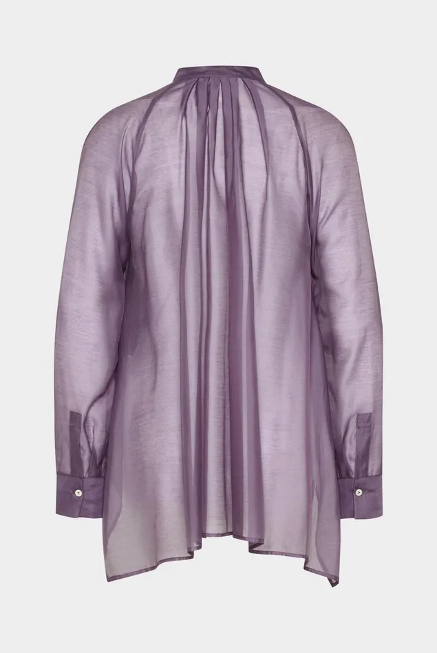 Van Laack Casual Blouses Women Tencel Blouse With Asymmetric Hem Purple Van Laack Casual Blouses Women Tencel Blouse With Asymmetric Hem Purple