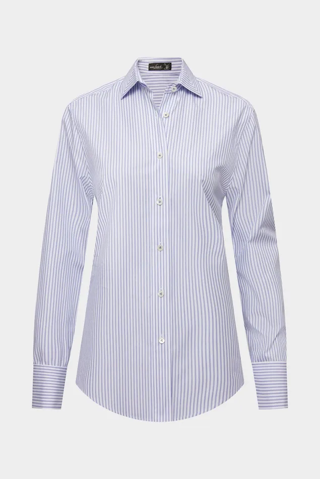 Van Laack Festive Blouses Women Striped Shirt With Back Yoke