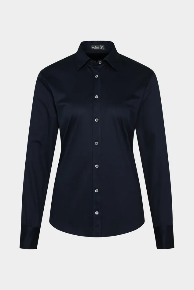 Van Laack Jersey Blouses Women Modern Fit Shirt Blouse Blue