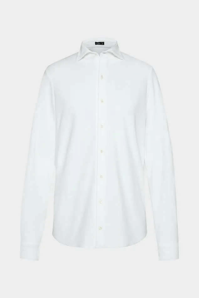 Van Laack Jersey Shirts Men Refined CottonBlend Terry Shirt White Van Laack Jersey Shirts Men Refined CottonBlend Terry Shirt White