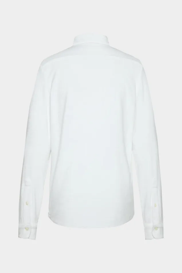 Van Laack Jersey Shirts Men Refined CottonBlend Terry Shirt White Van Laack Jersey Shirts Men Refined CottonBlend Terry Shirt White