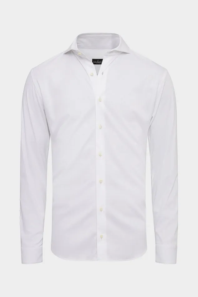 Van Laack Jersey Shirts Men Swiss Cotton Jersey Shirt Tailor Fit White Van Laack Jersey Shirts Men Swiss Cotton Jersey Shirt Tailor Fit White