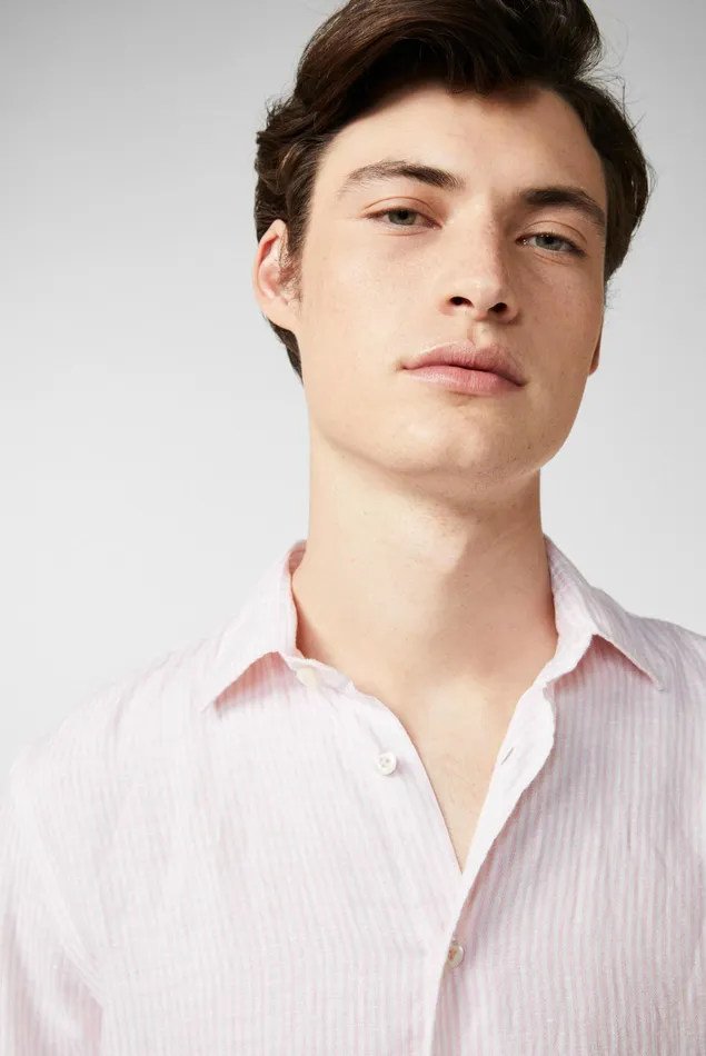 Van Laack Linen Shirts Men Striped Linen Shirt Redpink Van Laack Linen Shirts Men Striped Linen Shirt Redpink