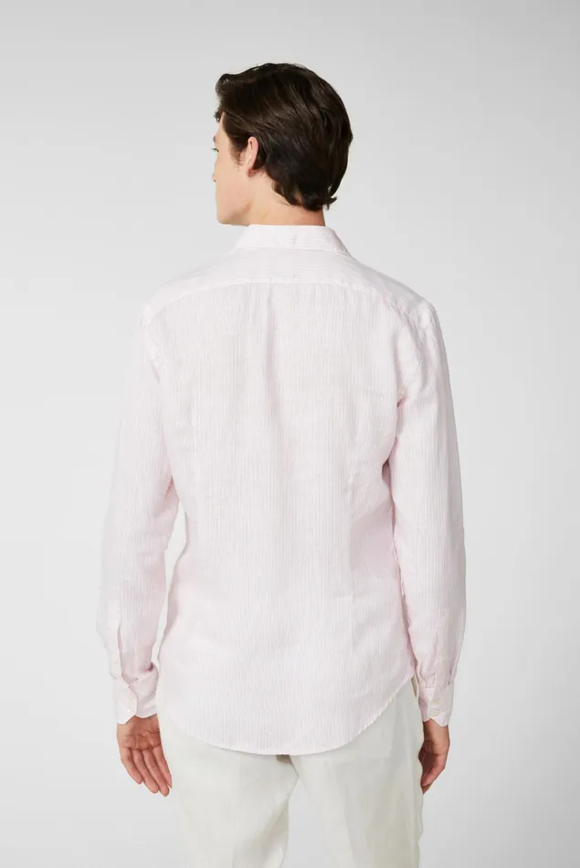Van Laack Linen Shirts Men Striped Linen Shirt Redpink Van Laack Linen Shirts Men Striped Linen Shirt Redpink