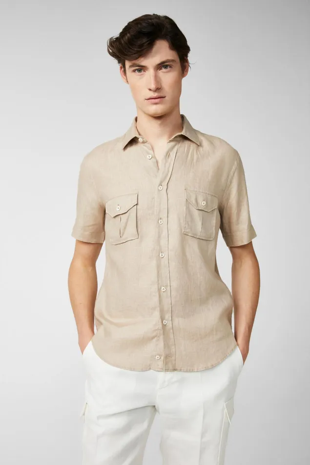 Van Laack Linen Shirts Men Super Soft Shortsleeved Linen Shirt In A Boxy Fit