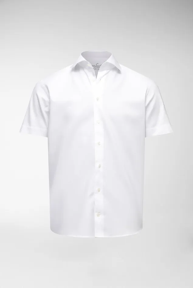Van Laack Short Sleeve Shirts Men Short Sleeved Oxford Shirt Tailor Fit White