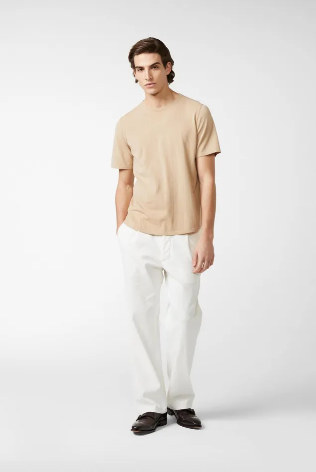 Van Laack TShirts Men Knittted Air Cotton Tshirt Beige Van Laack TShirts Men Knittted Air Cotton Tshirt Beige