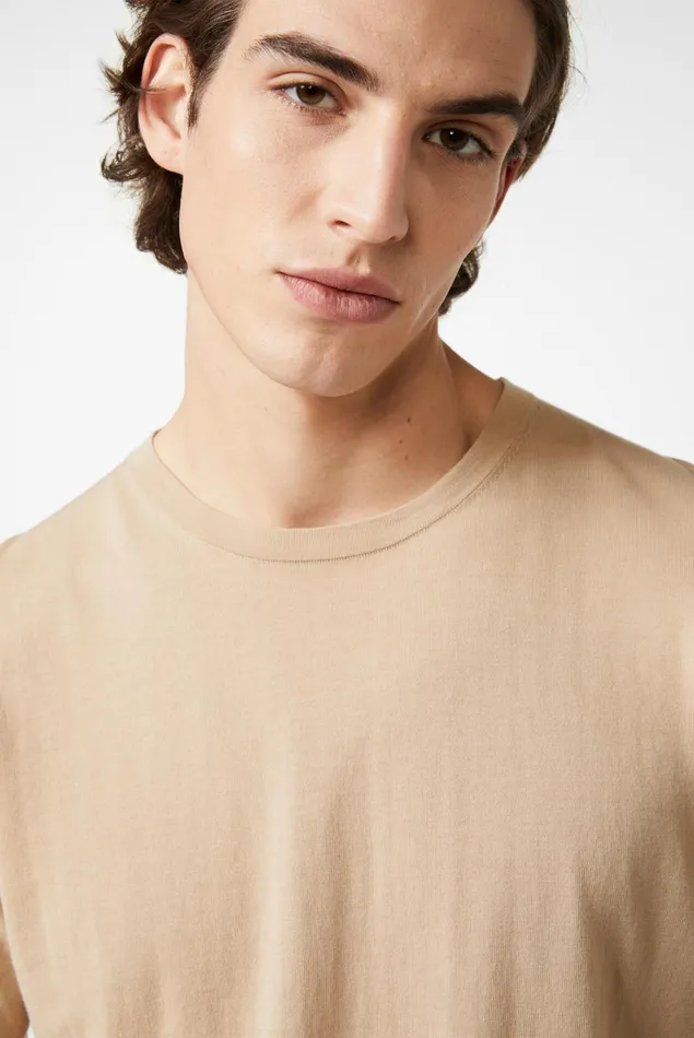 Van Laack TShirts Men Knittted Air Cotton Tshirt Beige Van Laack TShirts Men Knittted Air Cotton Tshirt Beige