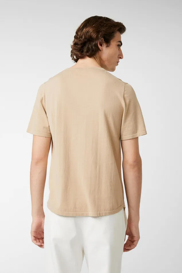 Van Laack TShirts Men Knittted Air Cotton Tshirt Beige Van Laack TShirts Men Knittted Air Cotton Tshirt Beige