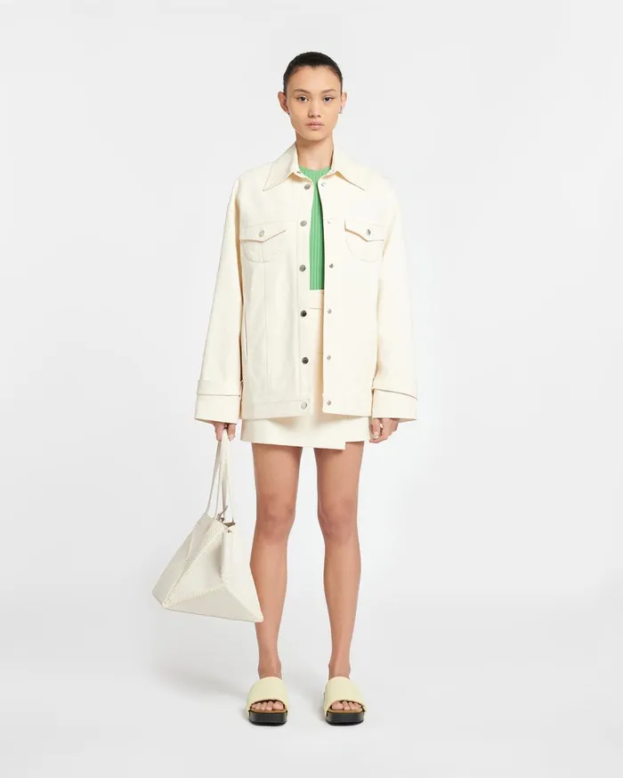 Varisa Twill Jacket Creme Women Nanushka Jackets and Blazers