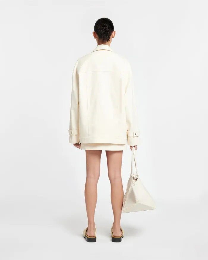 Varisa Twill Jacket Creme Women Nanushka Jackets and Blazers