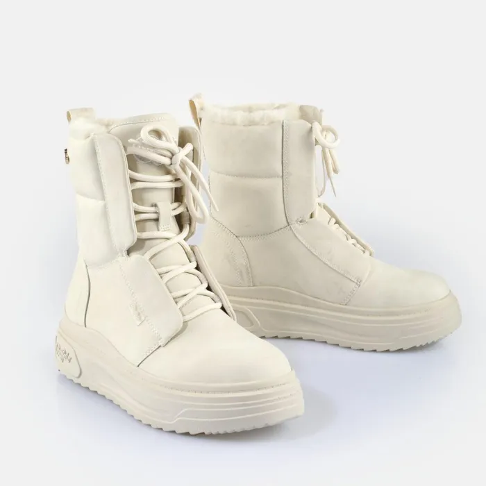 Vectra Lace Up Hi Warm Cream Buffalo Boots and AnkleBoots Vectra Lace Up Hi Warm Cream Buffalo Boots and AnkleBoots