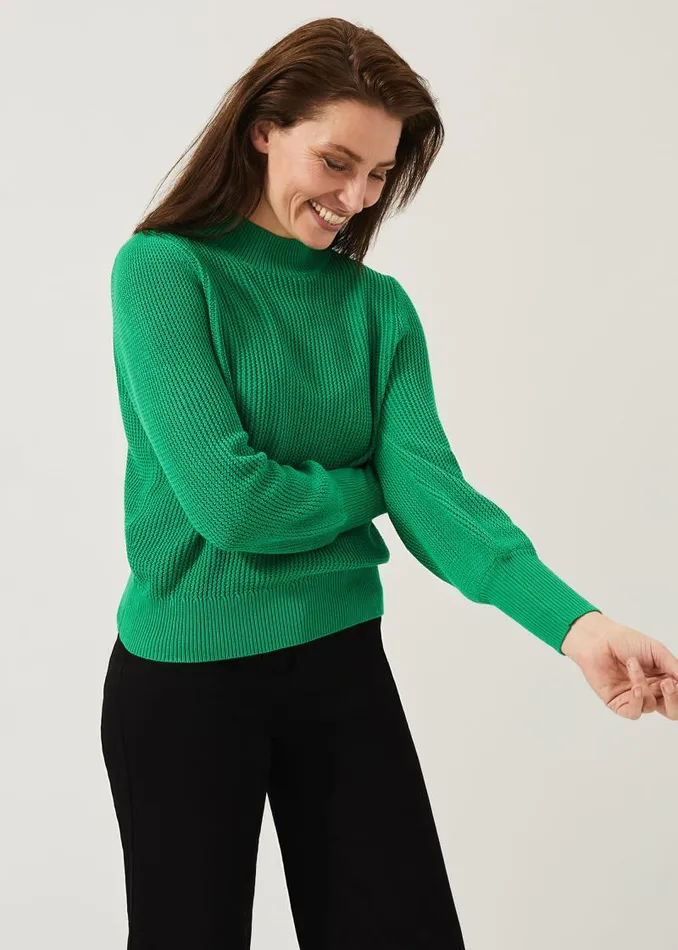 Venetia Ribbed Jumper Green Women Phase Eight Knitwear
